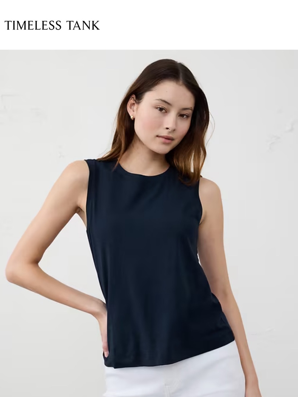 NWT Banana Republic Timeless Tank T-shirt in Navy, size M